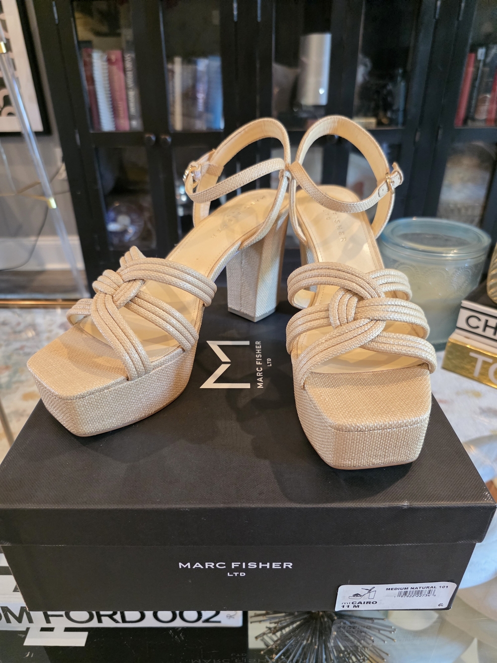 Marc Fisher Cream Braided Platform Sandals NEW size 11